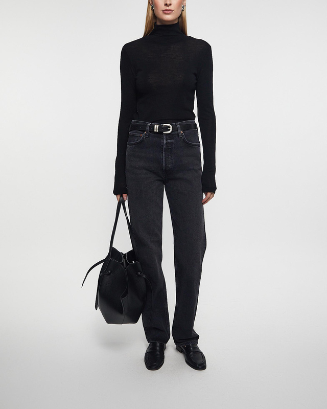 AGOLDE Jeans 90'S Pinch Waist Long High Rise Straight Washed black 25