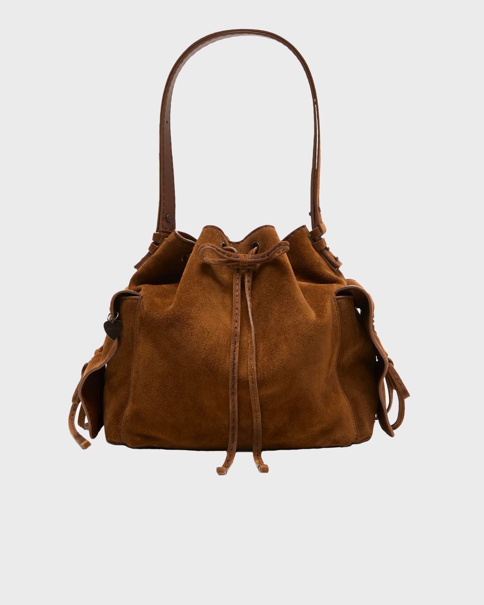 Acne Studios Women's Cognac Bag Multipocket Bucket Suede Onesize