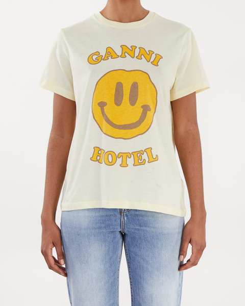 T-shirt Smiley Ganni  Yellow 1
