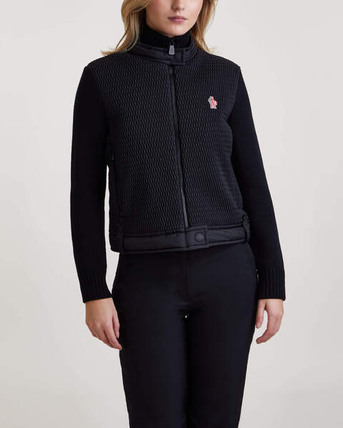 Kofta Tricot Wool Zip-Up Svart 1