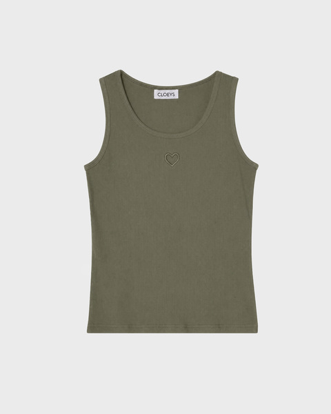 Tank Top Heart Military Green 1