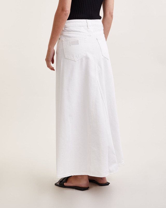 Ganni Kjol White Denim Double Fly Maxi  Vit 38