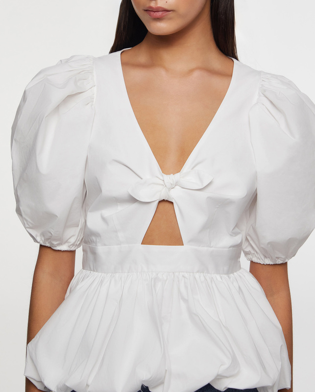ROTATE Birger Christensen Topp Puff Sleeve Bubble Vit 36