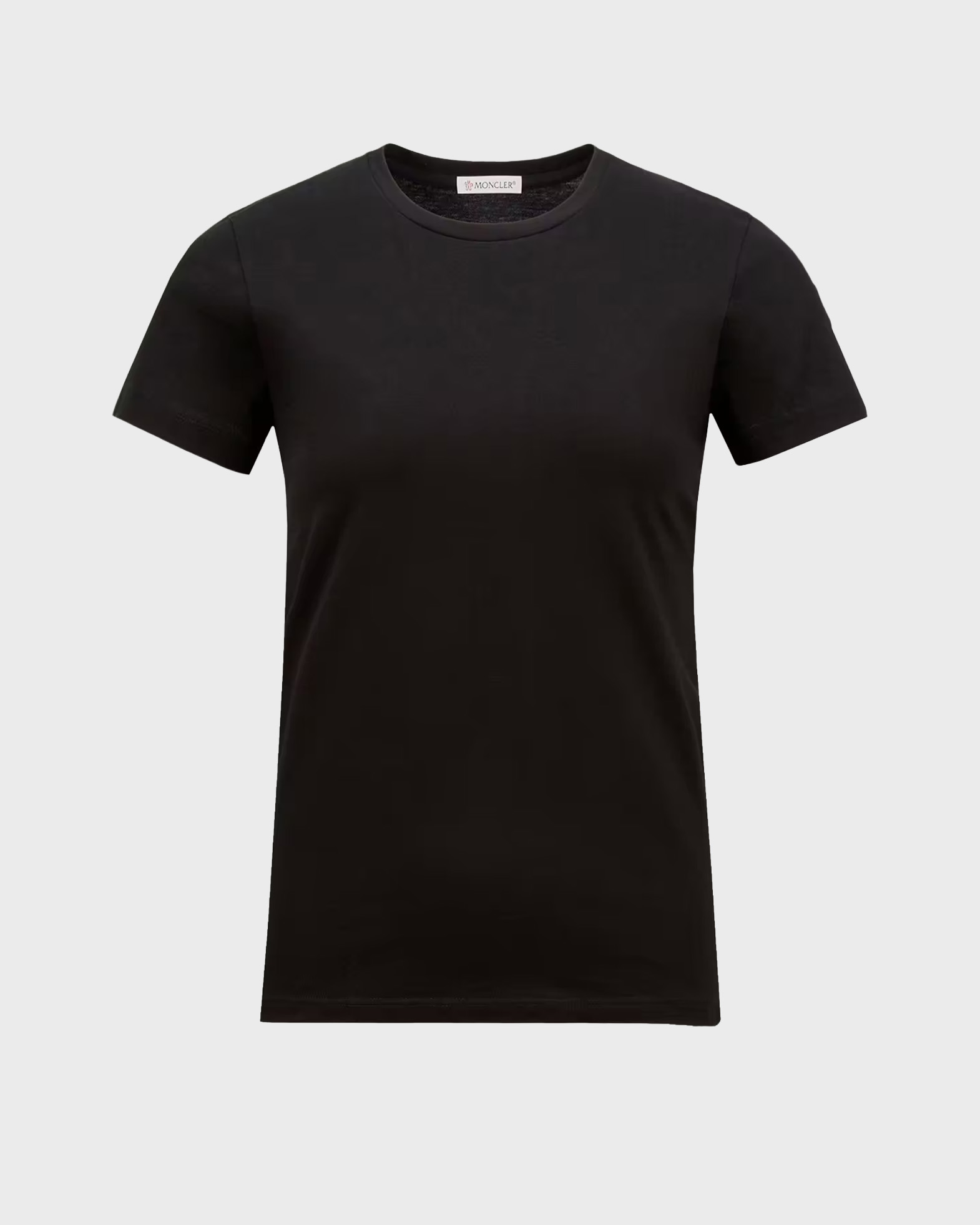 Moncler Women's Black T-Shirt Logo Patch Cotton Jersey Xs