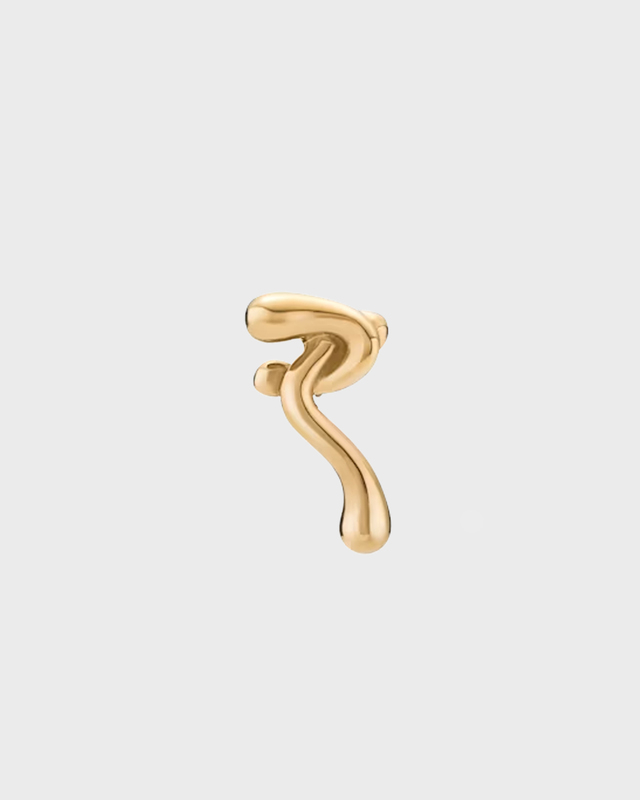 Maria Black Earring Powder Puff Stud Gold ONESIZE