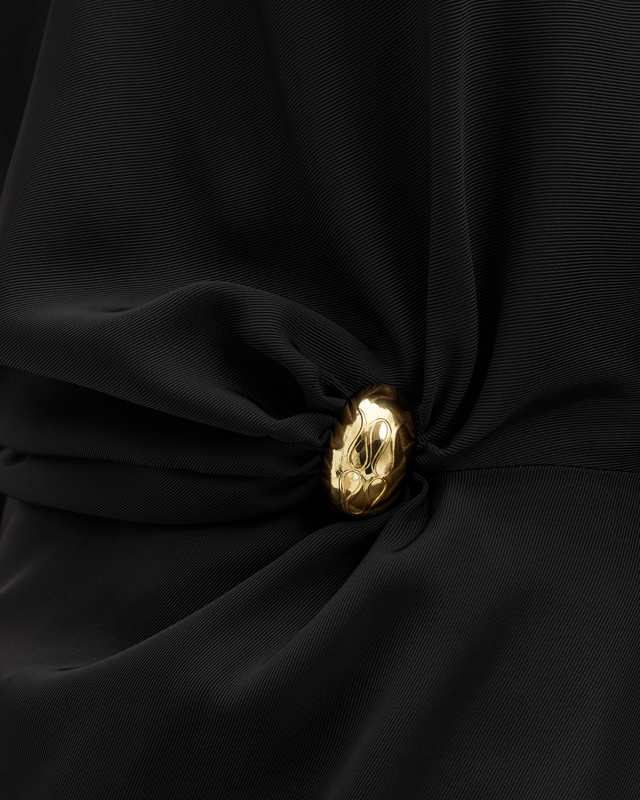 Malina Bluse Zilla Brooch Detailed Black 34