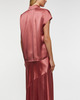 Vince Blouse Silk Cap-Sleeve Ruched-Back  Wood S