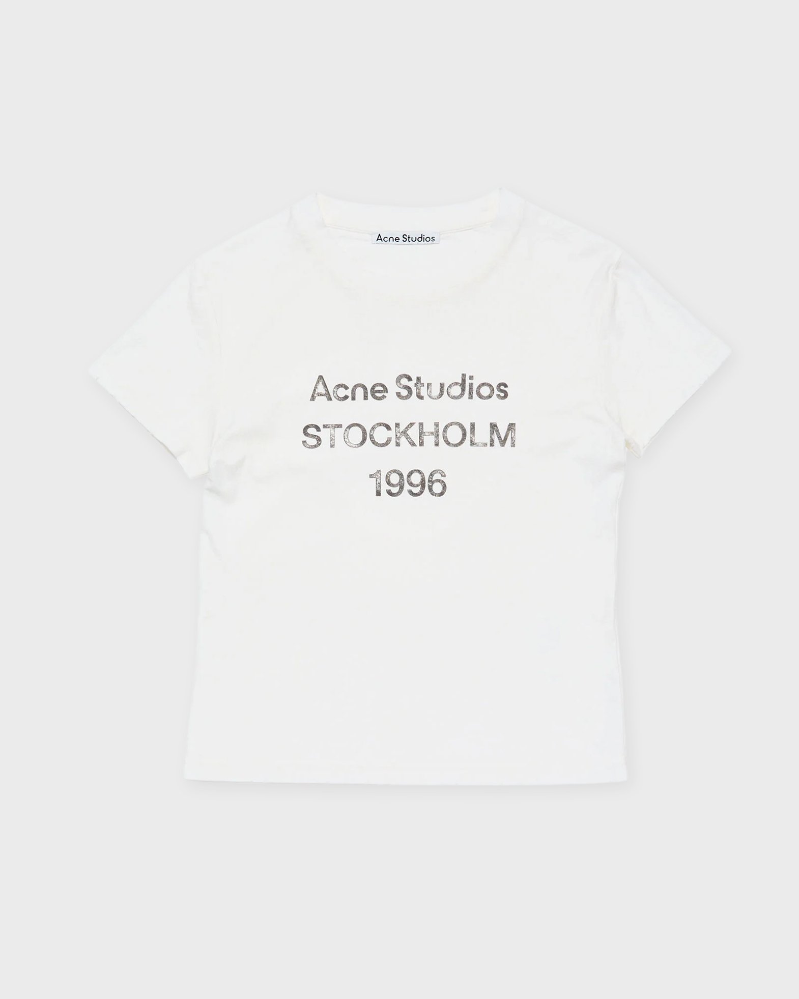 Acne Studios Women White Crewneck T-shirt And Logo Lettering Print On The Front In Cotton Woman