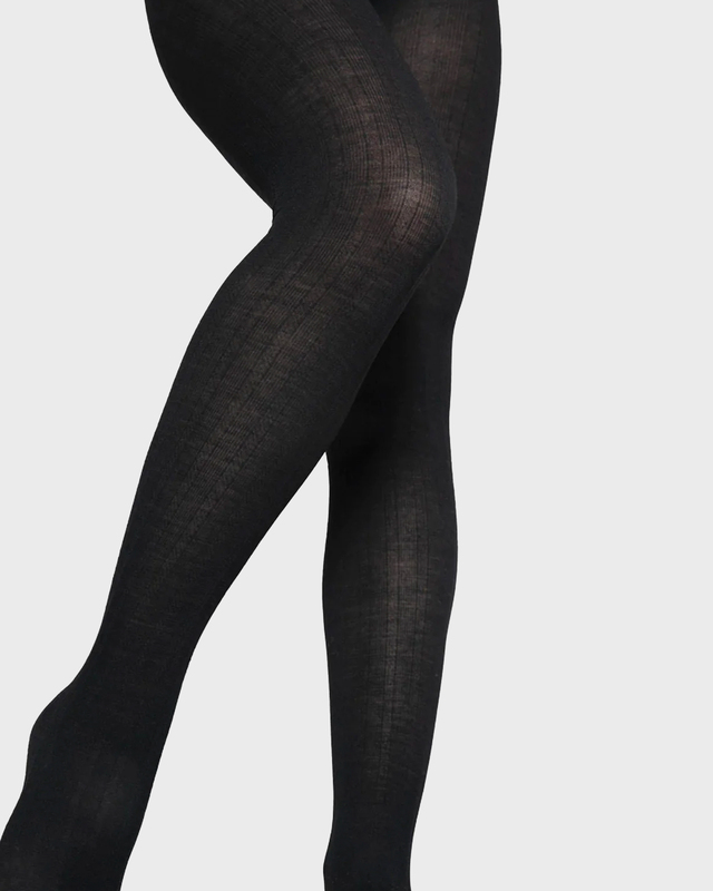 Swedish Stockings Tights Freja Organic Wool Svart XL