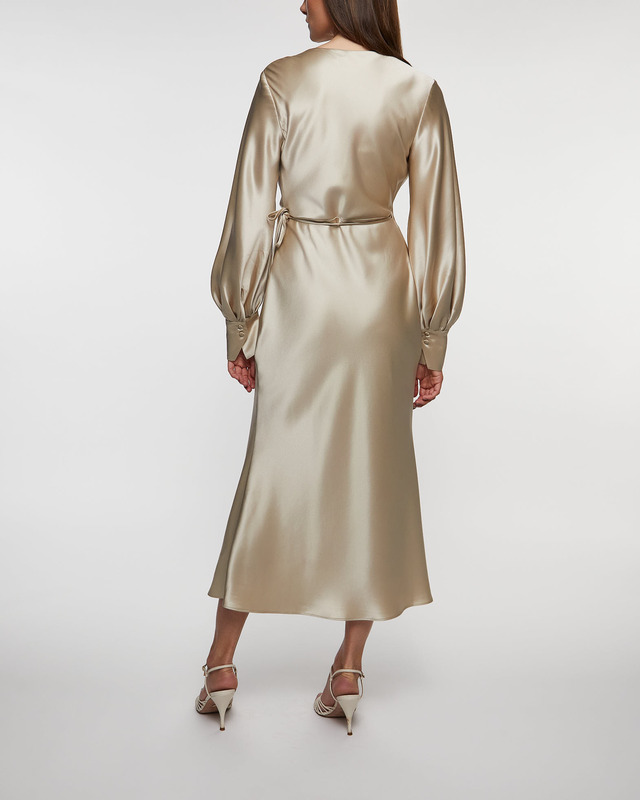 Wakakuu Icons Klänning Morino Wrap  Beige S