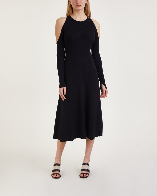 Ganni Klänning Melange Open Back Midi Svart XL