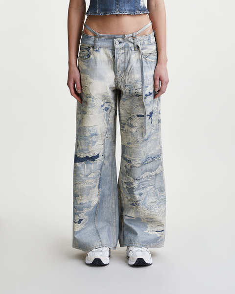 Jeans Printed Distressed Ljusblå 2