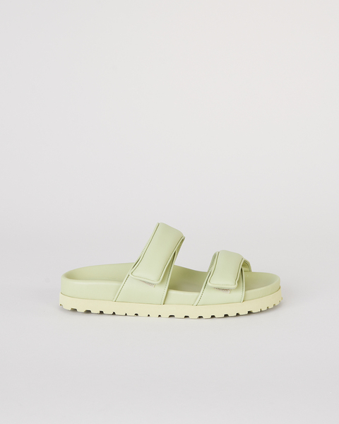 Sandal double strap matte lamb leather Grön 1