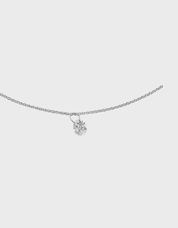 CBYC Halsband Floating Diamond  Silver ONESIZE