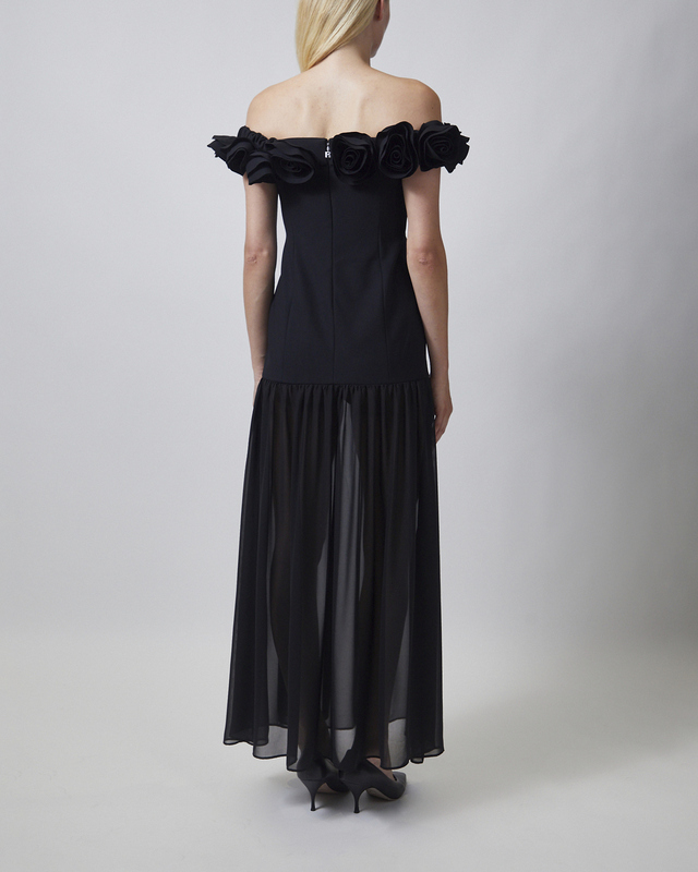 ROTATE  Klänning Crepe Maxi Flower Black 36