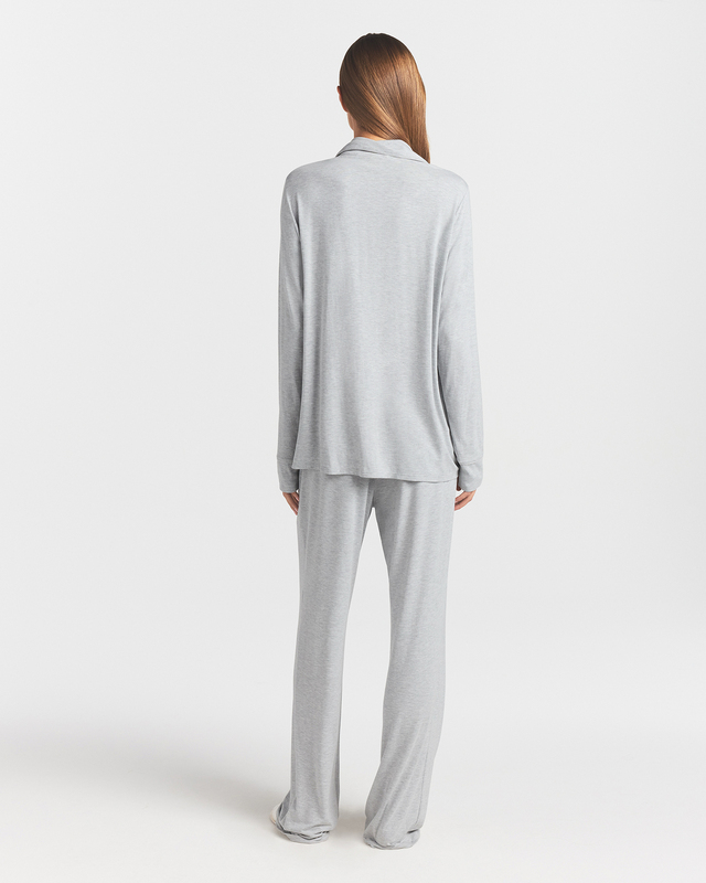 Skims Pyjamassett Sleep Long Sleeve Button Up Light Heather Grey M