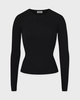 Éterne LONG SLEEVE FITTED TOP Black S