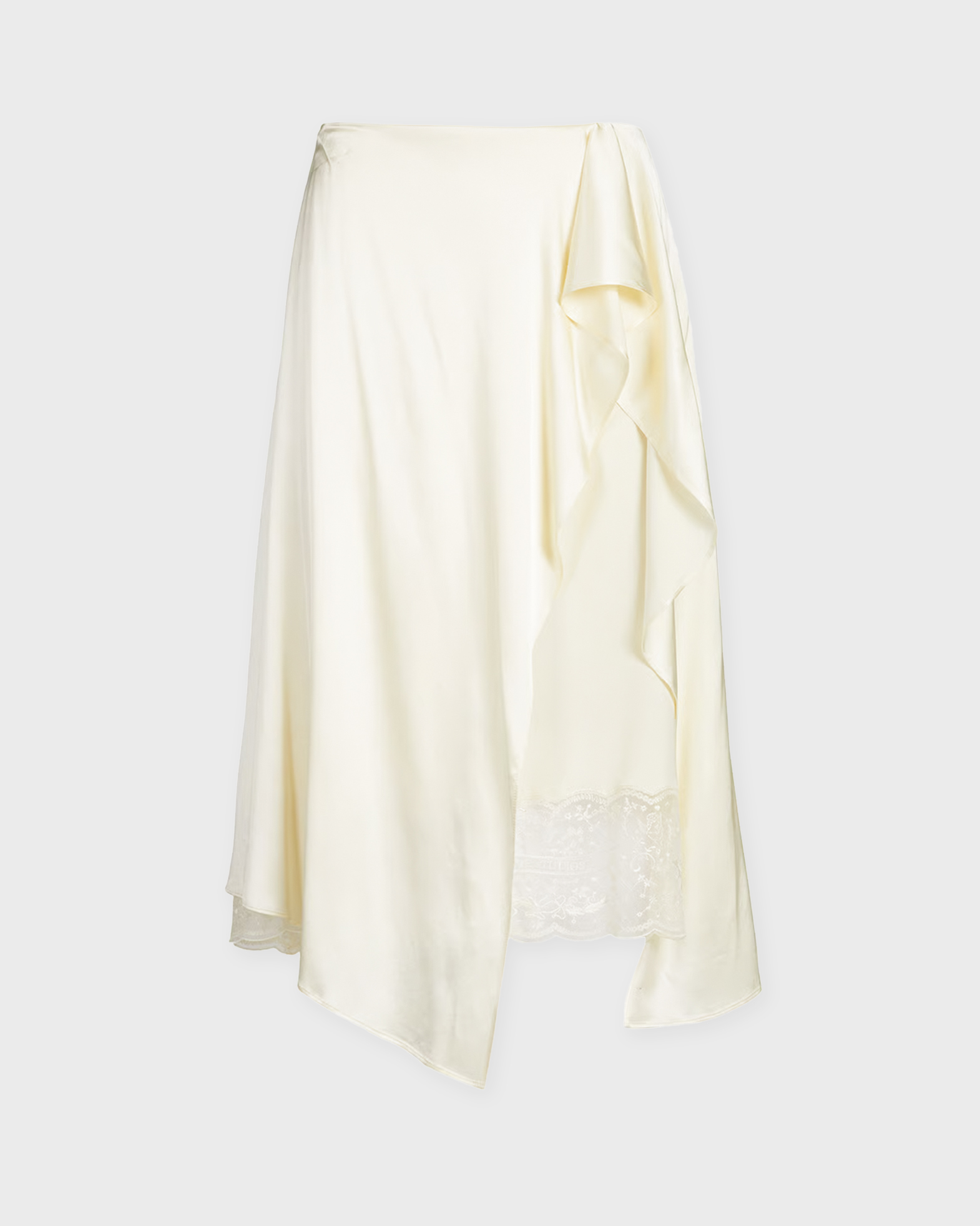 Acne Studios Women's Cream Skirt Layered Satin 38