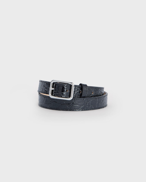 Belt Beni Circular Croco Embossed Leather Svart 1