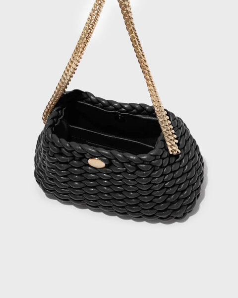 Bag Small Woven Leather Chain Tobo Black ONESIZE 2