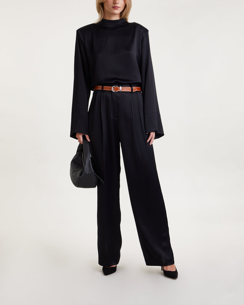 Byxor Shiny Wide Suit  Svart 1