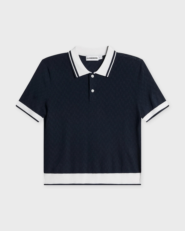 J Lindeberg Top Polo Polly Pointelle Navy S