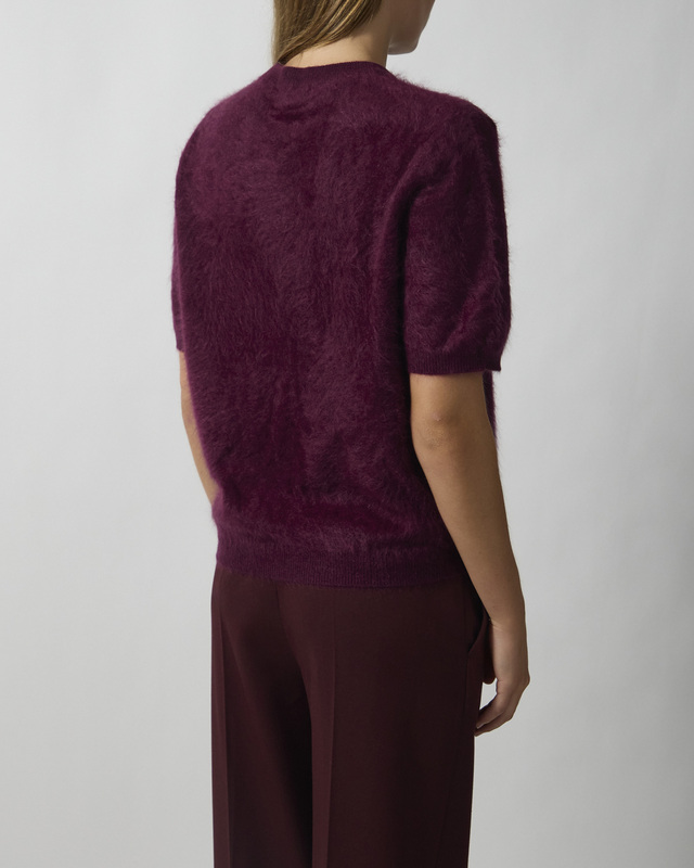 Soft Goat Tröja Brushed Short Sleeve Bordeaux L