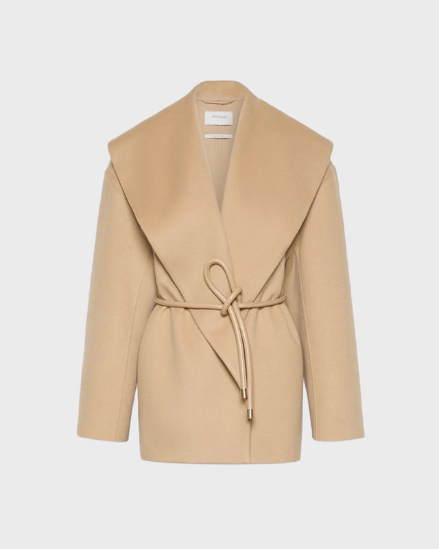 Sportmax Kort kåpe Pure Wool Double Fabric Camel IT 40 (EUR S-M)