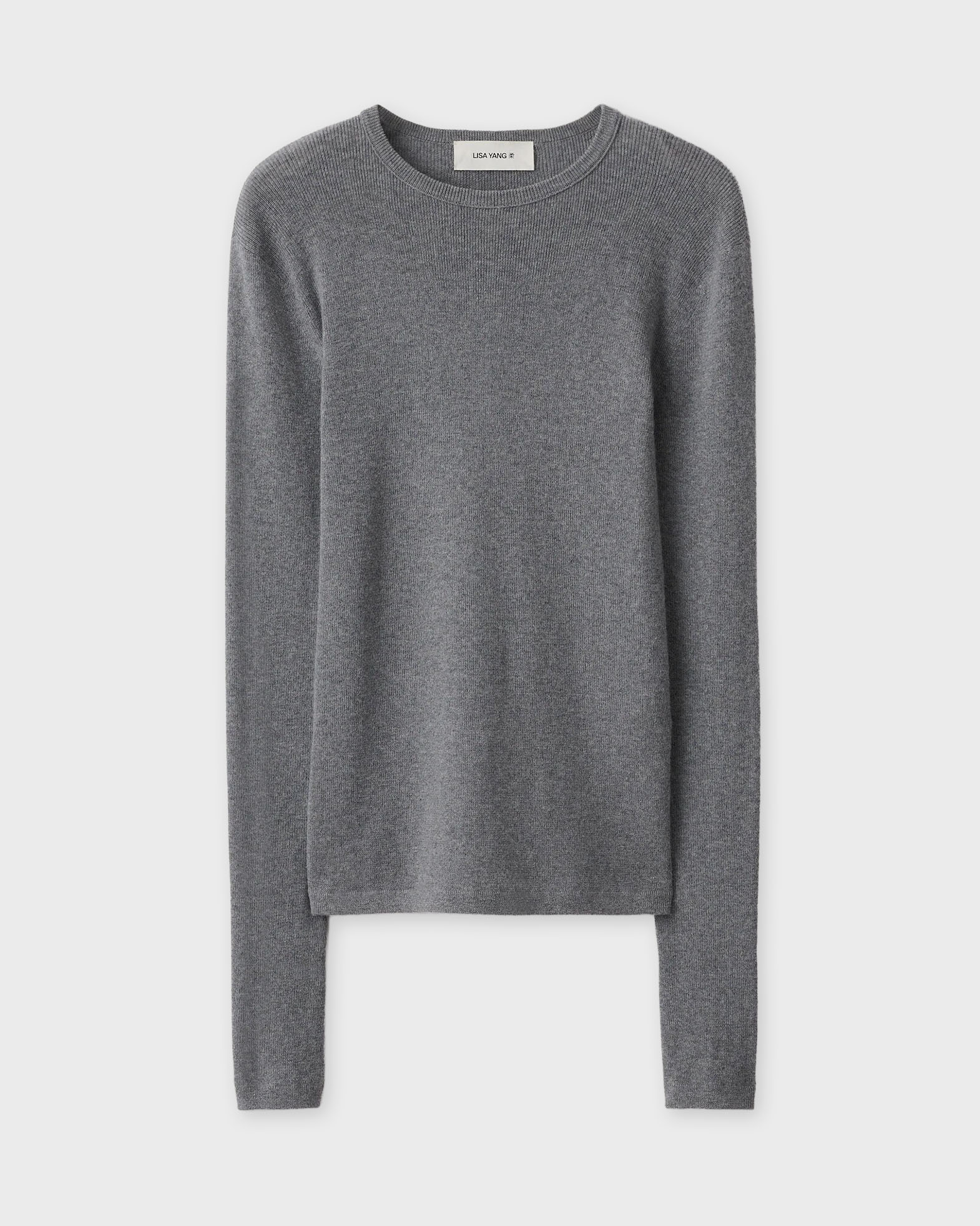 Lisa Yang T-shirt Long Sleeve Vivian Cashmere In Gray