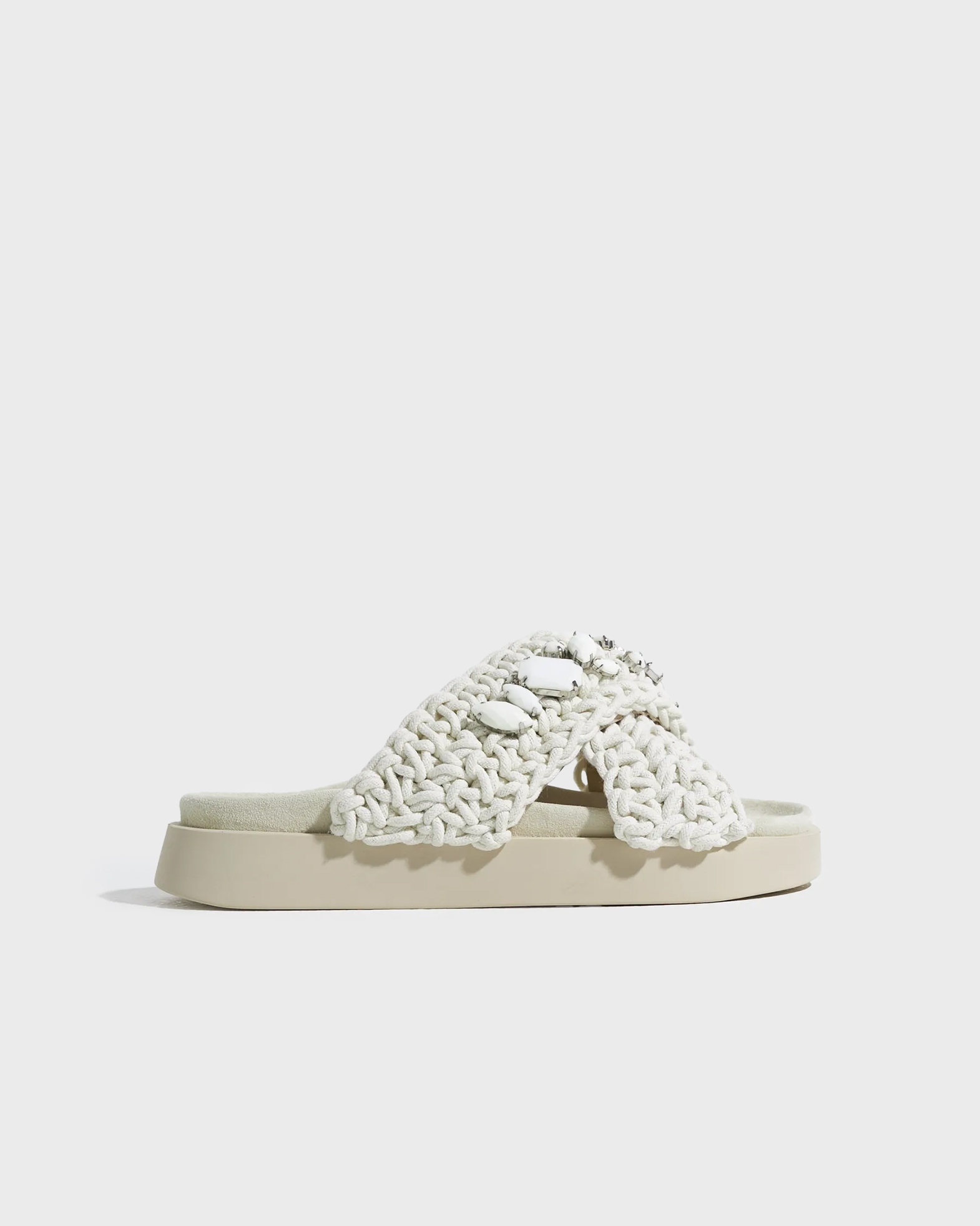 Inuikii Sandaler Woven Stones Ivory