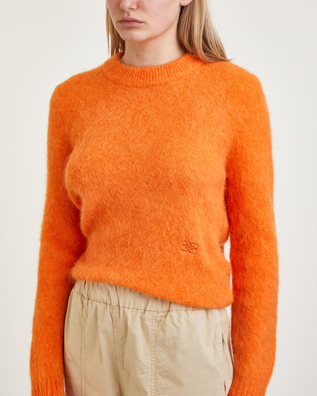 Ganni Sweater Brushed Alpaca O-Neck Orange S