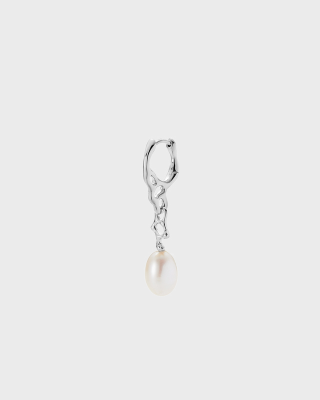 MARIA BLACK Earring Peblinge Royal Huggie Silver ONESIZE