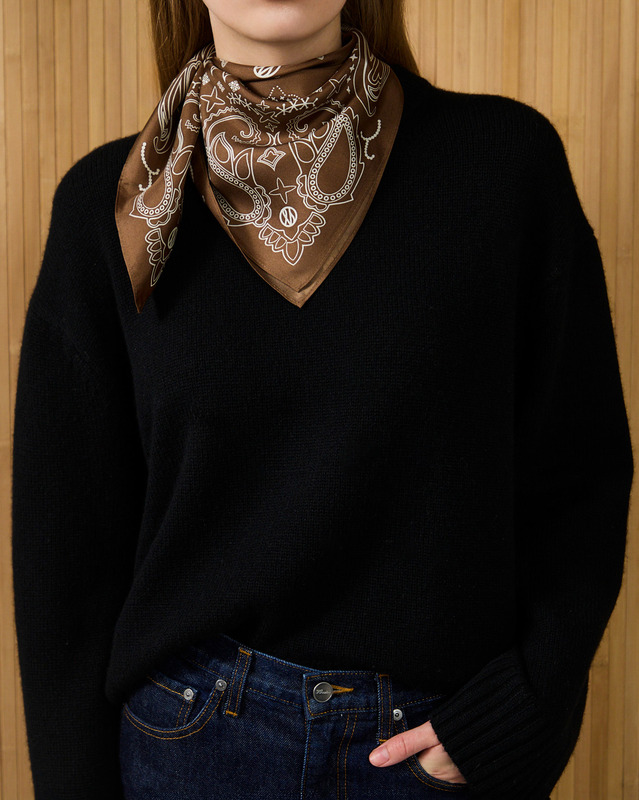 Le Scarf Scarf Paisley Mocha Mousse 65x65 ONESIZE