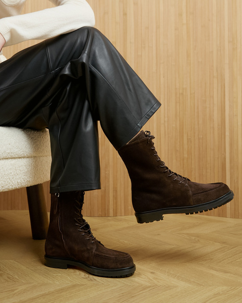 Ankelkänga Tate Cow Suede Leather Mörkbrun 2