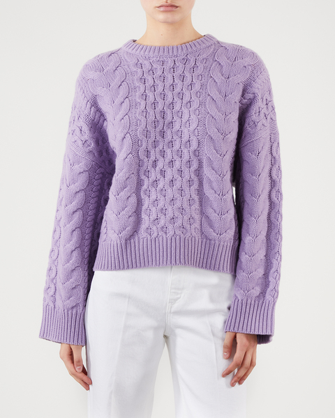 Emma Cable Knit Purple 1