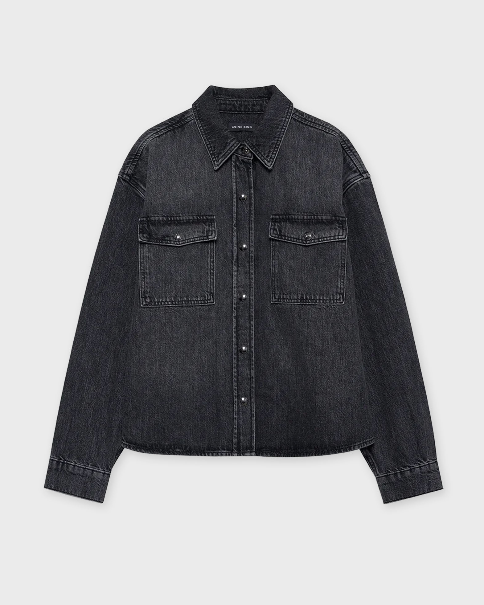 Anine Bing Women's Washed Black Shirt Paxton Xs
