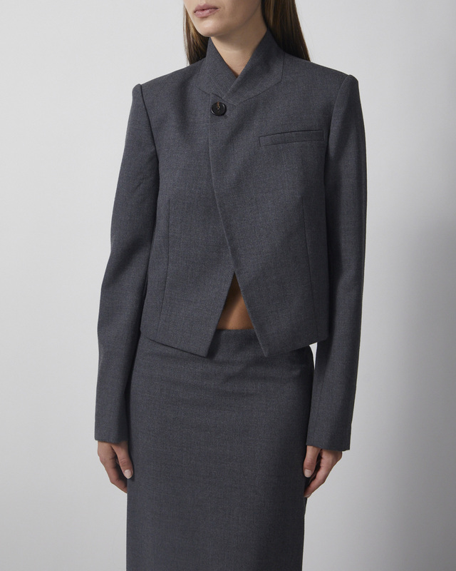 Wakakuu Icons Kavaj Turn Collar Wool Grå M