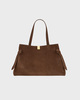 YUZEFI Gyoza Tote Suede Bag  Chocolate ONESIZE