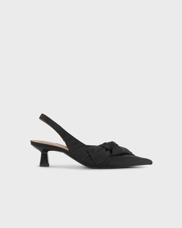 Ganni Heels Soft Bow Kitten Heel Black EUR 38