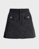 Self-Portrait Skirt Mini Textured Denim Black UK 6 (EUR 34)