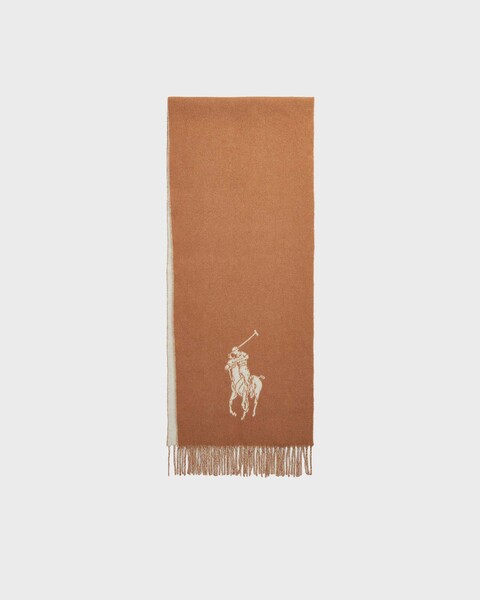 Scarf Pony Fringe Wool Blend Camel ONESIZE 1