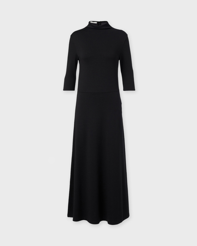Vince Dress Elbow-Sleeve Turtleneck Black L