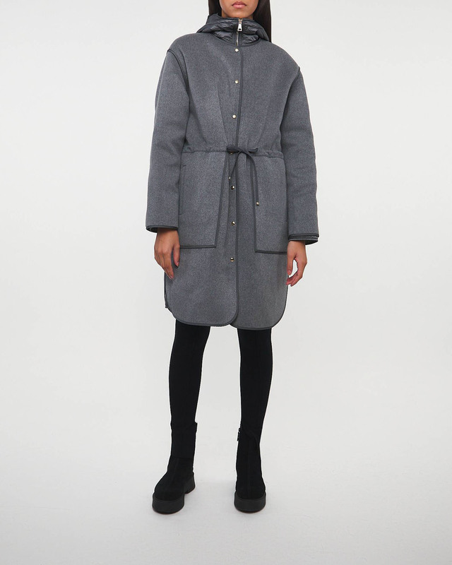 Moncler Jacket Bonrepos Long Coat Charcoal MONCLER 2 (M)
