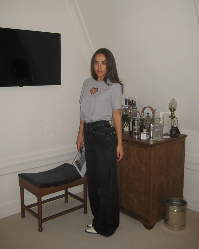 CLOEYS T-shirt heart grey Ljusgrå XS