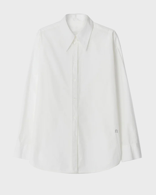 Teurn Studios Shirt Pointy Collar Poplin  Vit 36