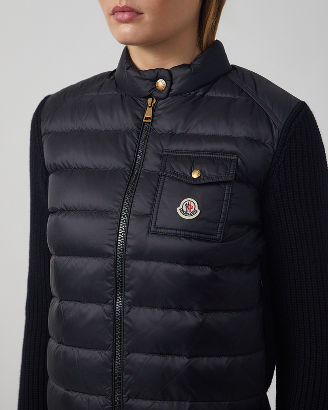 Moncler Jacket Padded Wool Zip-Up Cardigan Black M