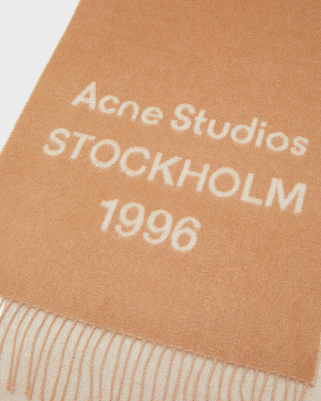 Acne Studios Scarf Logo Jacquard Wool Camel ONESIZE