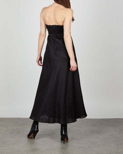 Dress Linen Off Shoulder  Black 2