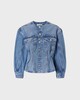 Frame Jacket The Nipped Collarless  Light blue wash S