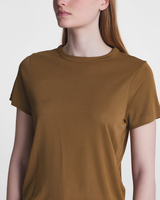 KHAITE T-Shirt Samson Satin Jersey Toffee L